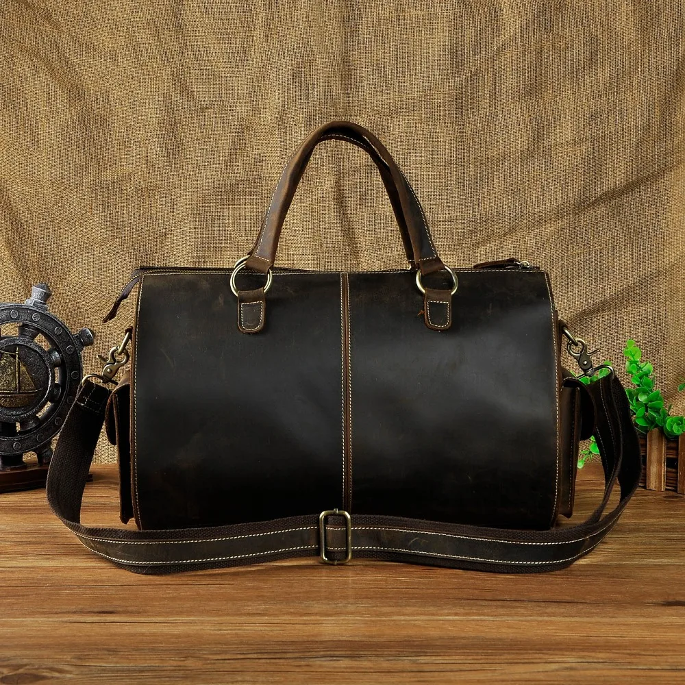 Tanie Mężczyźni Origianl skórzana projektant podróży walizka biznesowa Heavy Duty komputer Laptop torba Attache Portfolio Tote torba 1097