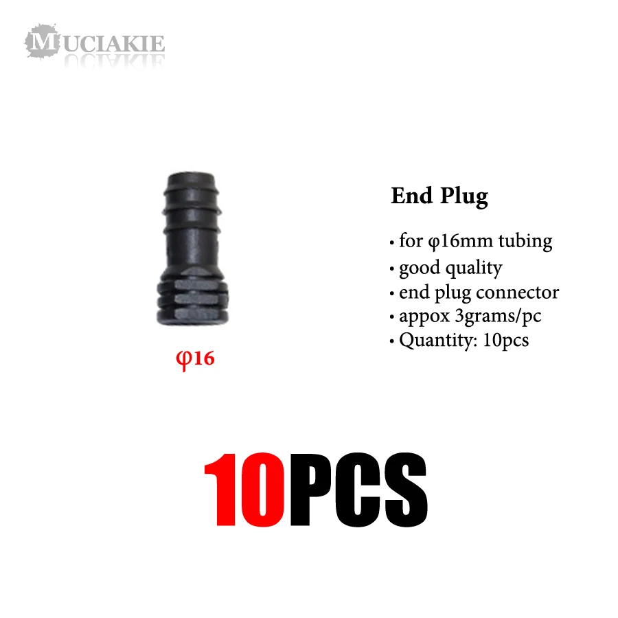 MUCIAKIE Garden Irrigation Tubing Fitting 16 20 25mm Tee Elbow Equal Barb Connector End Plug Micro Drip Adapter for Garden