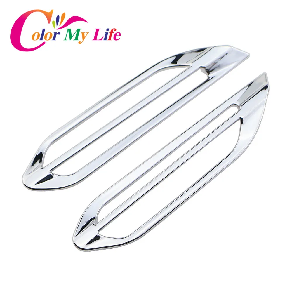 

Color My Life Chrome Air Vent Protection Trim Sequins Conditioning Outlet Stickers for Peugeot 208 2014 2015 2016 Accessories