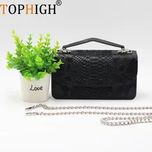 TOPHIGH/женские сумки из змеиной кожи с цепочкой, сумки на плечо, сумка-мессенджер, женские сумки на короткой ручке с крышкой, сумочка, карман для сотового телефона