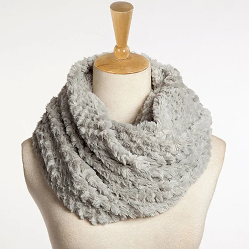 Хороший женский зимний теплый искусственный мех Бесконечность Круг кабель хомут шеи длинный шарф шаль