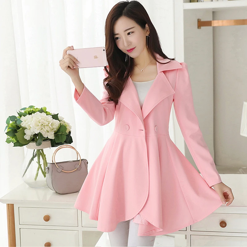 Bri Elegant Ruffle Turn Down Collar Trench Coat Women Sash High Waist Autumn Winter Long Sleeve Skirt Coat Female Bri Elegant Ruffle Turn Down Collar Trench Coat Women Sash High Waist Autumn Winter Long Sleeve Skirt Coat Female