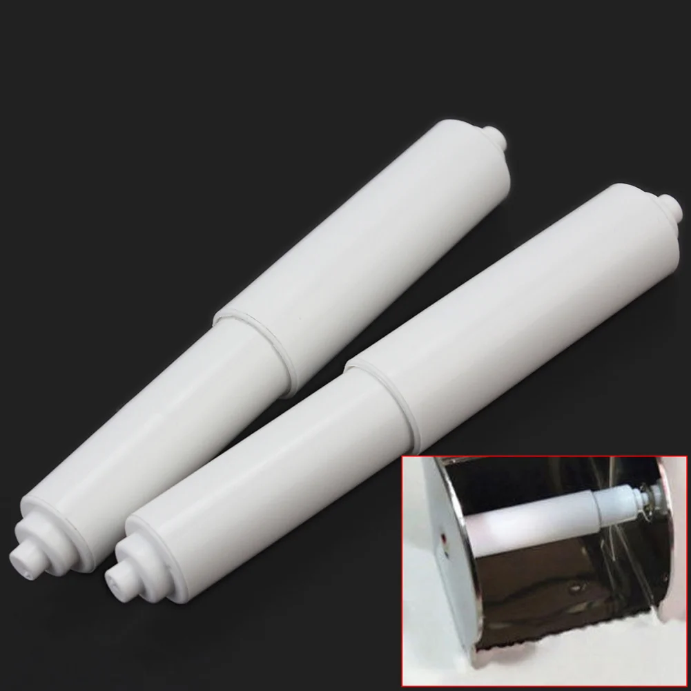 2 X Plastique blanc de remplacement de papier hygiénique Porte-rouleau Stretch Rouleau Broche