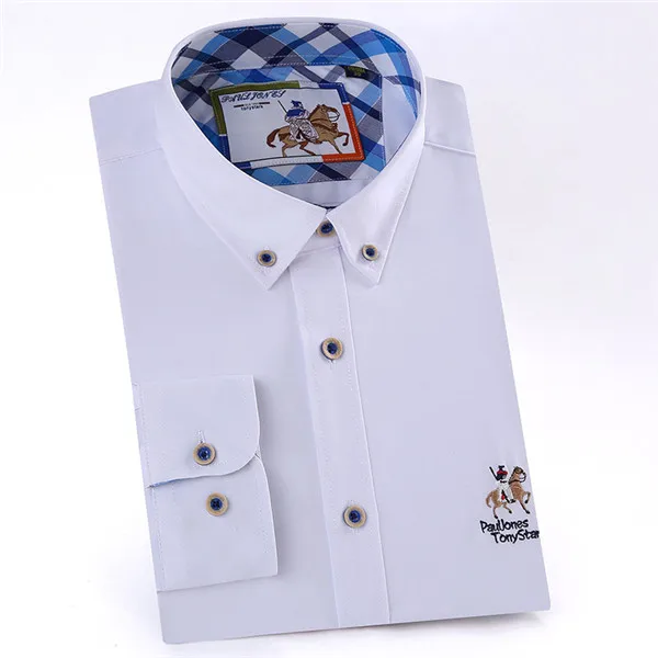 Брендовые мужские рубашки Модальные модные повседневные деловые рубашки с длинными рукавами высокого качества мужские рубашки M647 - Цвет: 301