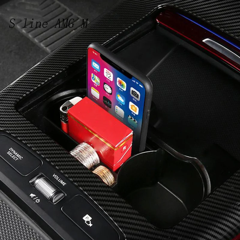 

Car styling Water cup Holder Frame Panel Organizer Storage Box Stickers For Mercedes Benz A Class A180 A200 Interior Accessories