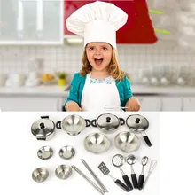 20 шт. кухонные кулинарные игрушки из нержавеющей стали, набор для детей, мини-инструмент для ролевой игры, моделирование, кухонная утварь, еда, подарки для детей