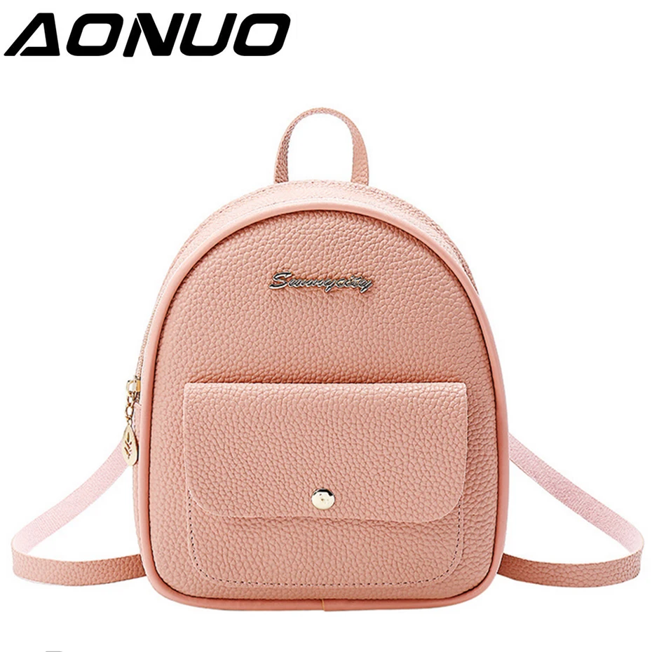 

2019 Mini Backpack Women Korean Style PU Leather Shoulder Bag For Teenage Girls Multi-Function Small Bagpack Female Phone Pouch