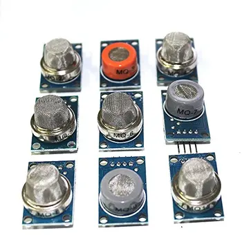 

9PCS/Lot Gas Detection Sensor Module MQ-2 MQ-3 MQ-4 MQ-5 MQ-6 MQ-7 MQ-8 MQ-9 MQ-135 Sensor Module Gas Sensor Starter Kit