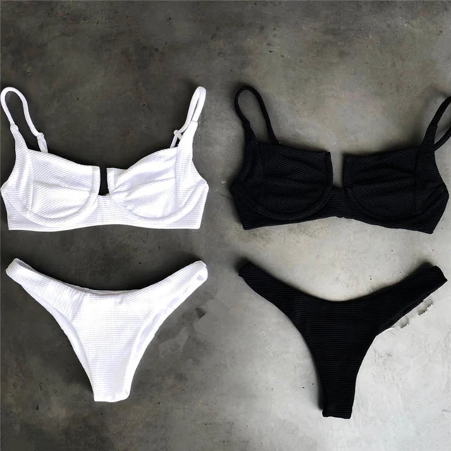 {Excellent|Wonderfull|Very Good|Very Recommended} Sexy Push Up Underwire bikini 2018 two pieces swimsuit women swimwear White bikini set bathing suits swim wear Female biquini Best Offers