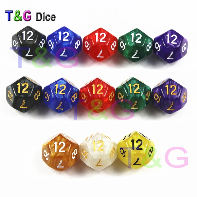 

Brand New 10pcs/set D12 Dice for Rpg Dungeons & Dragons 12 Faces Games Dices Rich Colors Polyhedral Set ,for Dnd Game Playing