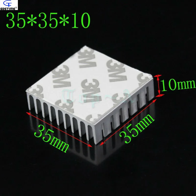 Dissipador de Calor de Alumínio Dissipador de Calor Ventilador de Refrigeração do Radiador 10mm para o Norte a Sul da Ponte Gdstime Chip ic 35mm x 100 Pcs 35x35x10mm - Imagem 2