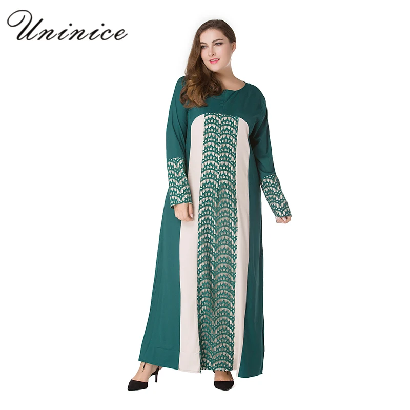 

Muslim Dress Lace Chiffon Women Maxi Size Abaya Islam Clothing Long Sleeve Arab Robe Patchwork Islamic Turkey Djellaba Fashion