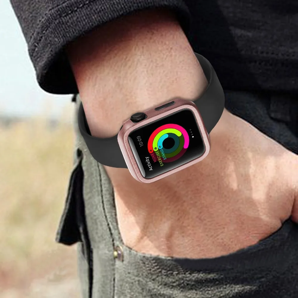 Матовый металлический корпус для Apple Watch случае 42/38/44/40 мм совместимый для iWatch серии 4 3 2 1 мужчины и женщины часы защитный чехол