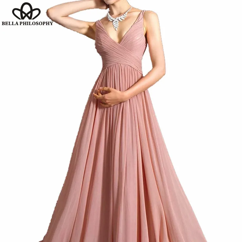 Backless Summer Chiffon Dress Women Robe V Neck Sexy Ukraine Elegant Dress Maxi Pink Tunic Casual Long Big Swing Party Vestidos