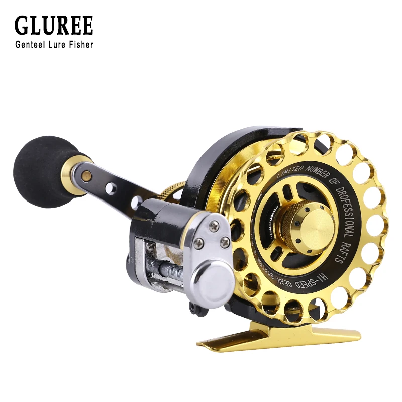 

GLUREE Full Metal Fishing Rafts Saltwater Fly Fishing Reel 10+1BB 2.6:1 Left/Right Hand Optional Bait Casting Ice Fish Wheel