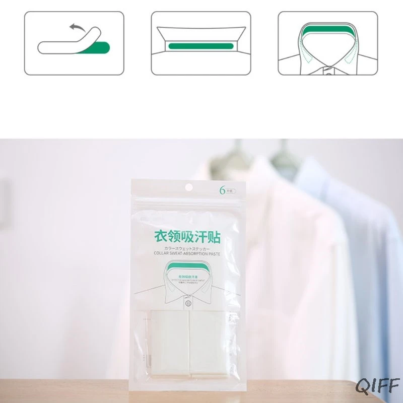 

6pcs/pack Disposable Collar Hat Sweat Absorbing Sticker Pads Anti Dirty Self Adhesiveness Invisible Men Women