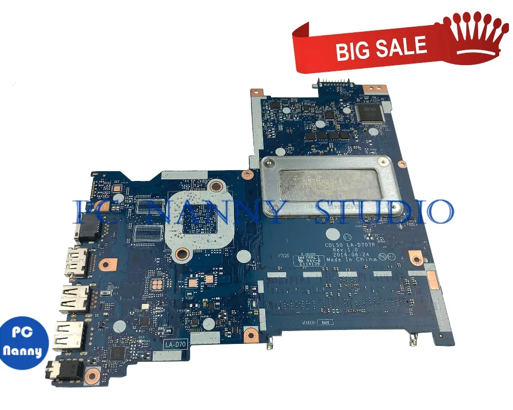 amazing  PCNANNY 903793-601 903793-001 BDL50 LA-D707P for HP 15-AY laptop motherboard Intel Core i5-7200U te