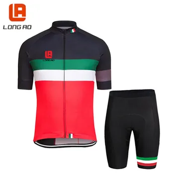 

Italy national cycling jerseys LONG AO road bike short sleeve cycling clothing sets pants with blue perforated silicone pad