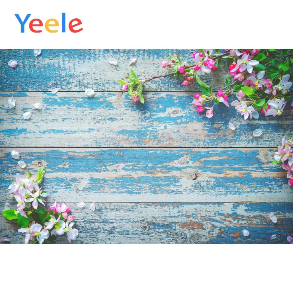 Yeele Wood Board Flower Petal Birthday Pet Doll Props Photography Background Wall Photographic Backdrop Digital For Photo Studio