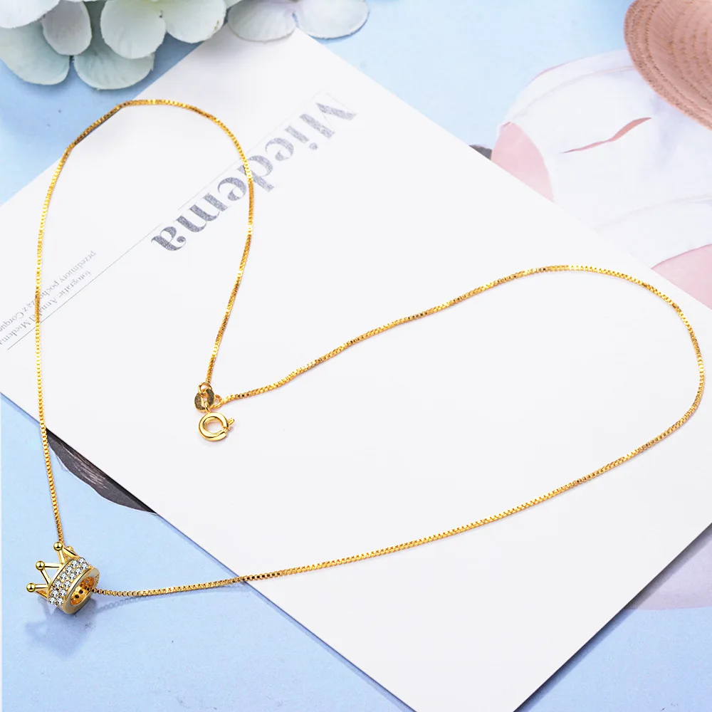 crown necklace women silver jewelry (7)