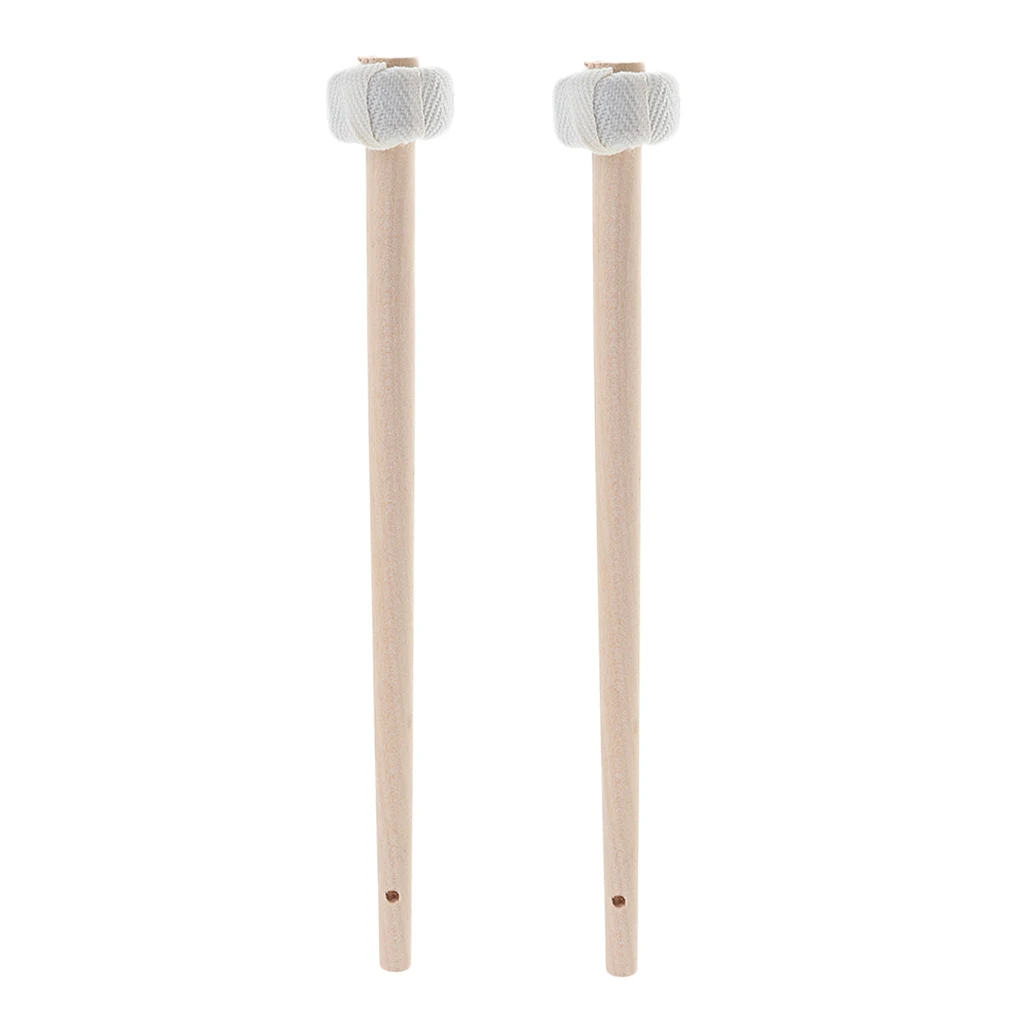 2 Pieces Small Wood Cymbal Gong Mallets Playing Beaters Hammers 25cm