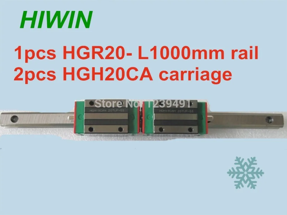 

1pcs HIWIN linear guide HGR20 -L1000mm with 2pcs linear carriage HGH20CA CNC parts