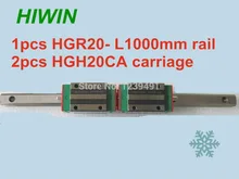 1pcs HIWIN linear guide HGR20 -L1000mm with 2pcs linear carriage HGH20CA CNC parts 1pcs HIWIN linear guide HGR20 -L1000mm with 2pcs linear carriage HGH20CA CNC parts