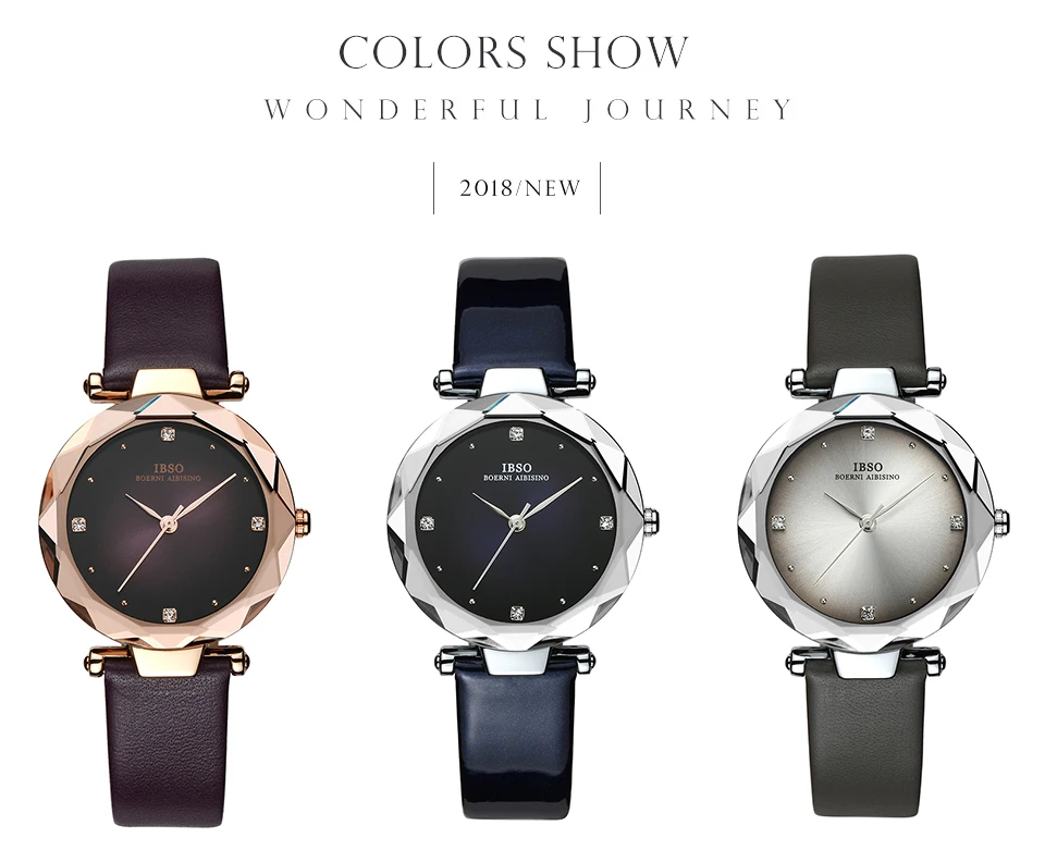 IBSO брендовые роскошные женские наручные часы с кожаным ремешком Montre Femme модные женские кварцевые часы женские часы Relogio Feminino