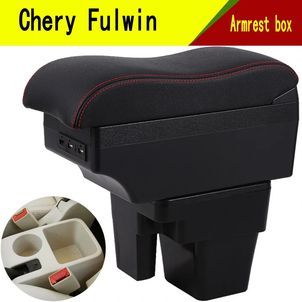 

For Chery Fulwin 2 Armrest Box Central Content Interior Elbow Arm Rest Storage Case Car-styling with USB Cup Holder