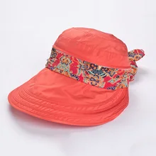 Женский Пляжный солнцезащитный козырек с широкими полями, УФ-защита, повседневные козырьки, складная Кепка