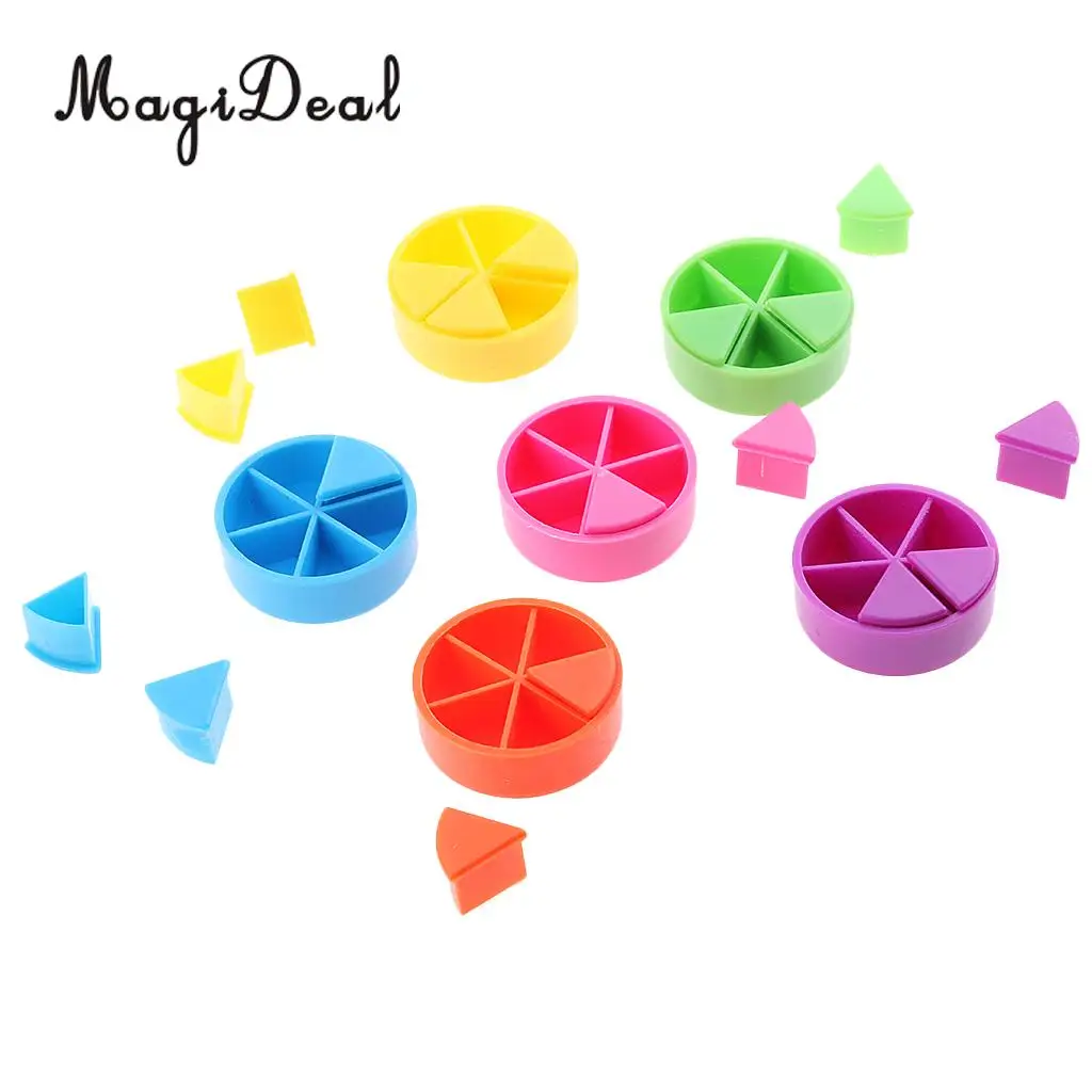 MagiDeal 42Pcs Trivial Pursuit Game Pieces Pie Wedges for Math Fractions Home Classroom School Arts Crafts Educational Tool Gift