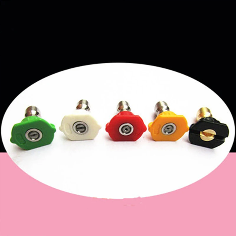 

5pc Colorful Fan nozzle High Pressure Water Gun Water Outlet Multiple Angles Quick Connect Brass Spray Nozzles