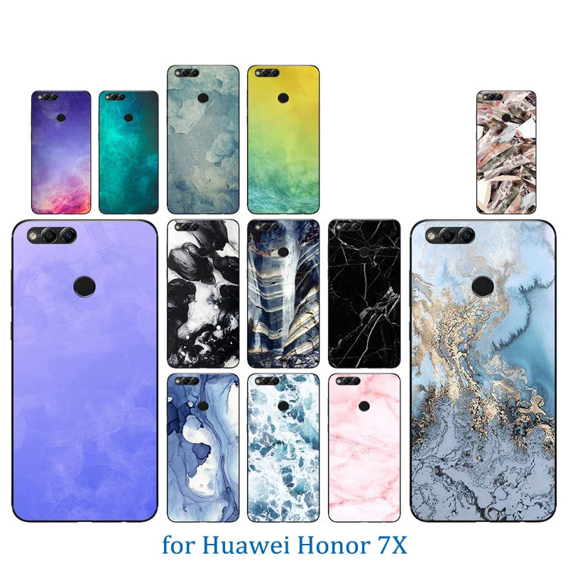 Чехлы для телефонов 5 93 дюймов Huawei Honor 7X цветной каменный узор матовый