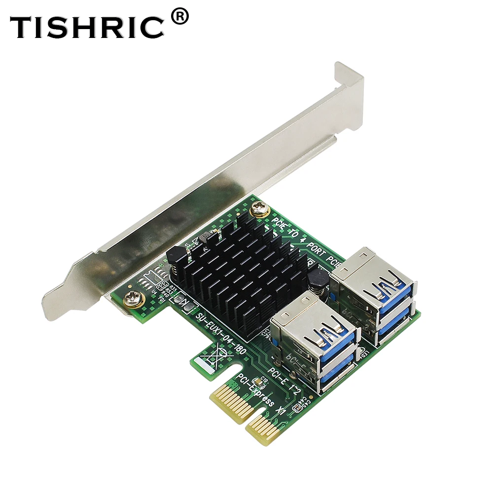 TISHRIC 2018 новейший PCI Express PCIE PCI-E Riser Card 1 до 4 usb 3 0 мультипликатор разветвитель