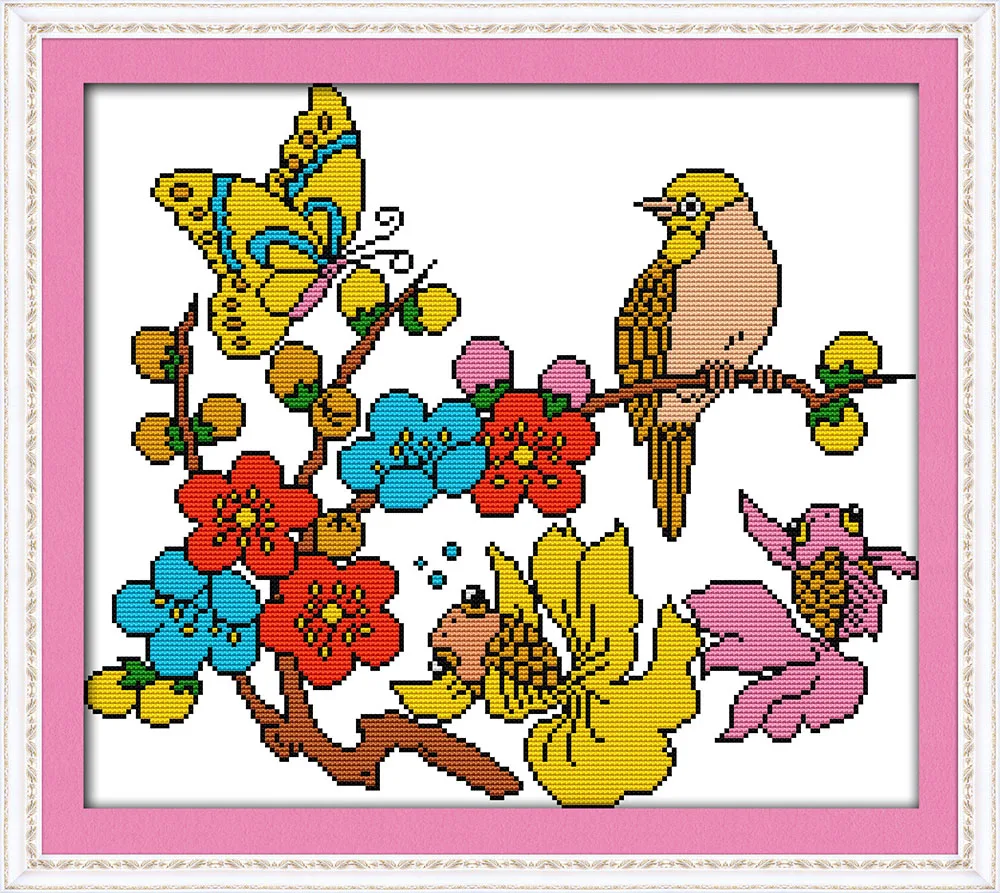 

flowers, birds insects and fishes , counted printed on fabric 14CT 11CT Cross Stitch kits,embroidery needlework Sets, Home Decor
