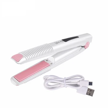 

2 in 1 Wireless USB Straightening Iron Fast Heating Flat Iron Ceramic Hair Curler Curling Iron Hair Straightener Styling Tools