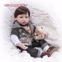 Npkколлекция Reborn 55 см мягкие силиконовые виниловые куклы Bebes Reborn Baby Doll Новорожденные реалистичные Младенцы Куклы Reborn Детские игрушки