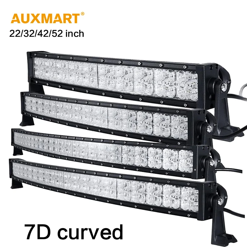 Auxmart 7D Curved LED Light Bar 22324252 inch DRL Spot Flood Beam Offroad 12v 24v Bar Light SUV ATV RZV 4x4 4WD Truck Trailer Auxmart 7D Curved LED Light Bar 22324252 inch DRL Spot Flood Beam Offroad 12v 24v Bar Light SUV ATV RZV 4x4 4WD Truck Trailer