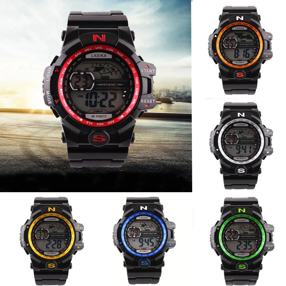 LASIKA модные повседневные мужские часы кварцевые цифровые спортивные часы Военные Силиконовые Водонепроницаемые мужские часы наручные часы reloj hombre