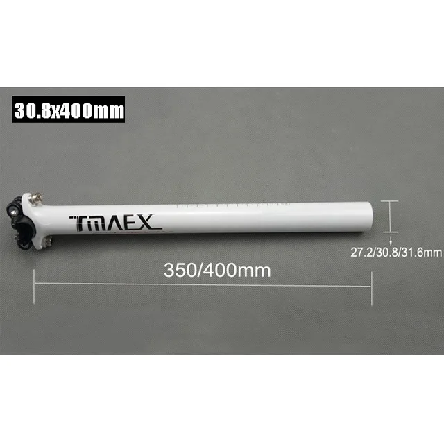 30.8X400MM TMAEX полный углерод белое сиденье сообщение велосипеда/подседельный штырь для горного велосипеда 27,2/30,8/31,6*350/400 мм дороги углерода горный велосипед углероводородный подседельный штырь - Цвет: 30.8X400MM