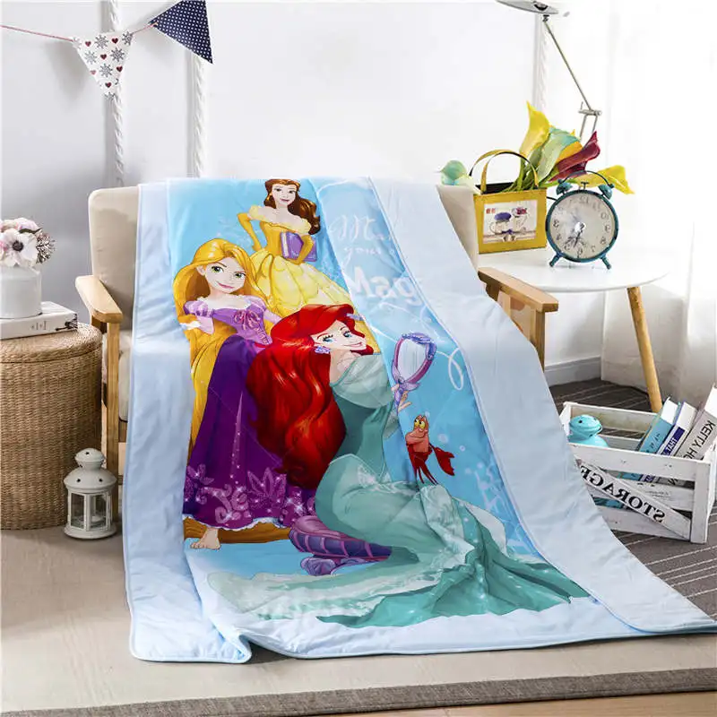 Одеяло принцессы русалки Дисней, летнее одеяло, постельное белье, хлопковое покрывало, декор для детской спальни, 150*200 см, 200*230 см