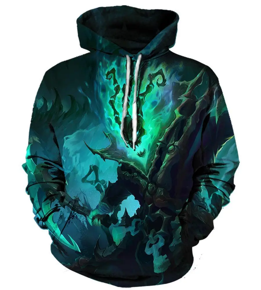 Hoodie Sweatshirt 3d Print Hoodies League of Legends Men Women Autumn Loose Thin Skull 3D Sweatshirts Mens Pullover Lovers Gift