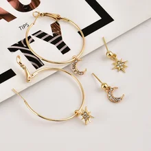 2 пары серьги-Капельки серьги-гвоздики набор модных украшений для женщин геометрический круг висячие серьги набор