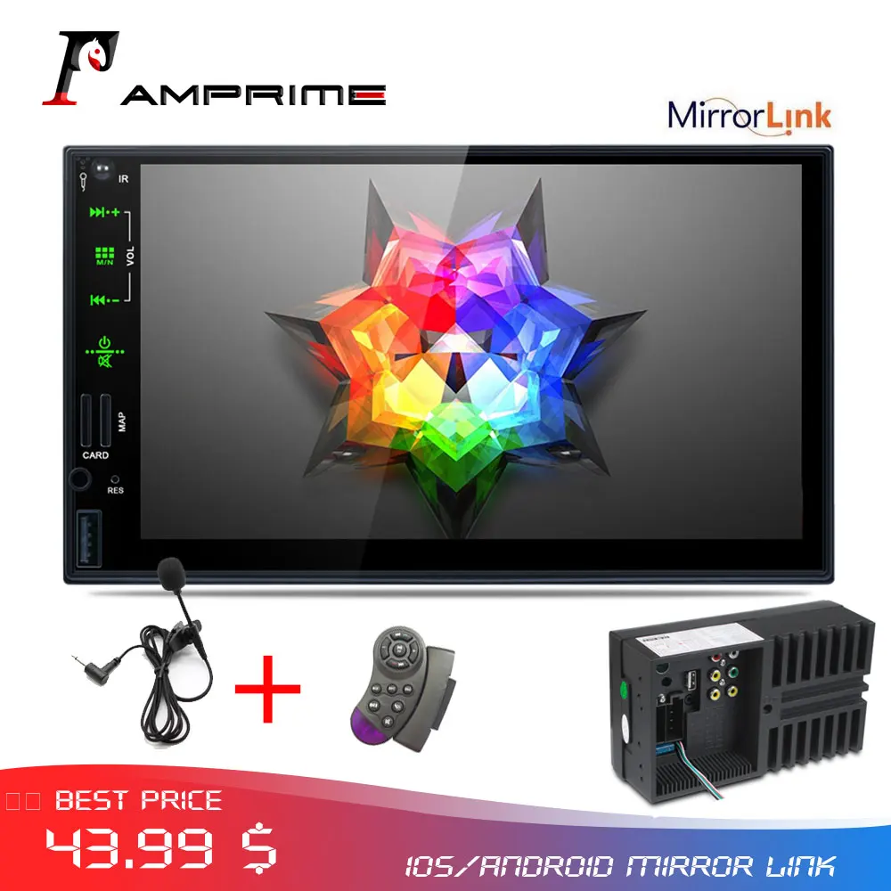 

AMPrime Car Radio Autoradio 2 Din 7'' Car Multimedia Player Mirror link Touch screen Autoradio MP5 Bluetooth USB TF FM radios