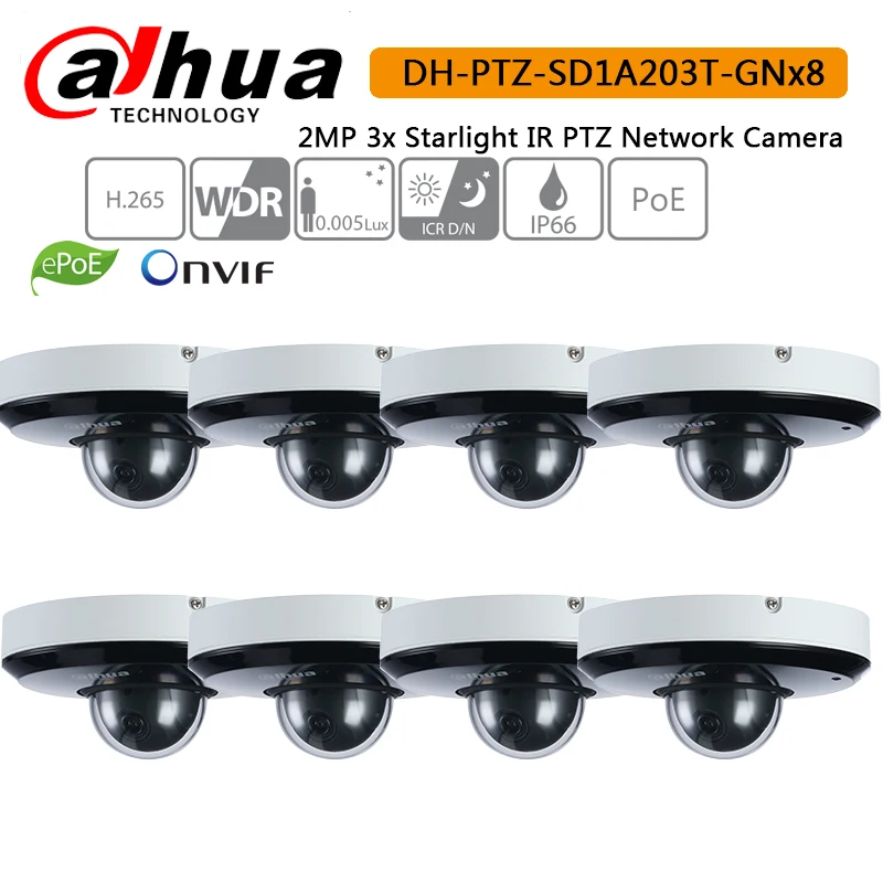Dahua DH-PTZ-SD1A203T-GN Поддержка ИВС PoE IR15m IP66 2MP 3x Starlight ИК-PTZ сети Камера | Безопасность и
