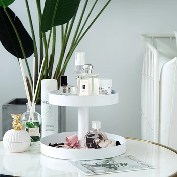 

2 layers Storage Trays cupcake stand metal white wedding cake tools perfume make up display party event home decoration