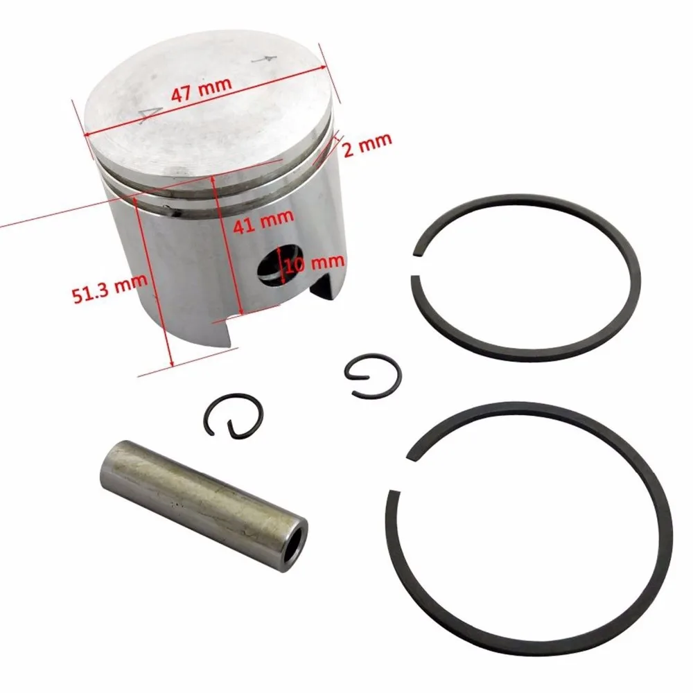 47mm Piston Kit with Pin Ring For 50cc 60cc 66cc 80cc