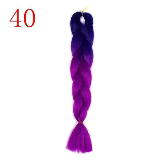 Лиси волосы 24 дюйма Джамбо косы длинные кроше с Омбре волосы синтетические плетеные волосы светлые розовые синие 88 видов модные прически - Цвет: #35