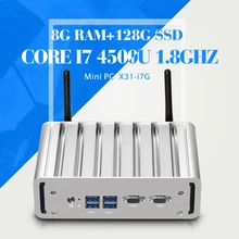 Мини-ПК Windows Embedded Core I7 4500U Рабочего Портативный Компьютер С 2 * LAN 2 * COM 8 Г RAM 128 Г SSD