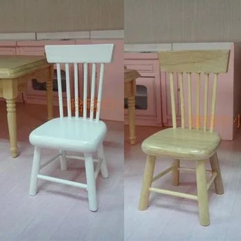 

Wooden Toys Side Chair dollhouse miniature wood furniture 1/12 scale #BC04 White/Wooden